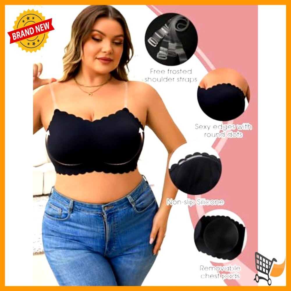 Strapless Push Up Bra Wireless Full Coverage Band… - image 3